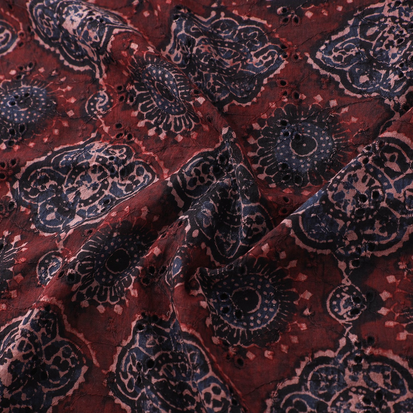 Ajrakh Hand Block Print Natural Dyed Cotton Hakoba Fabric 102