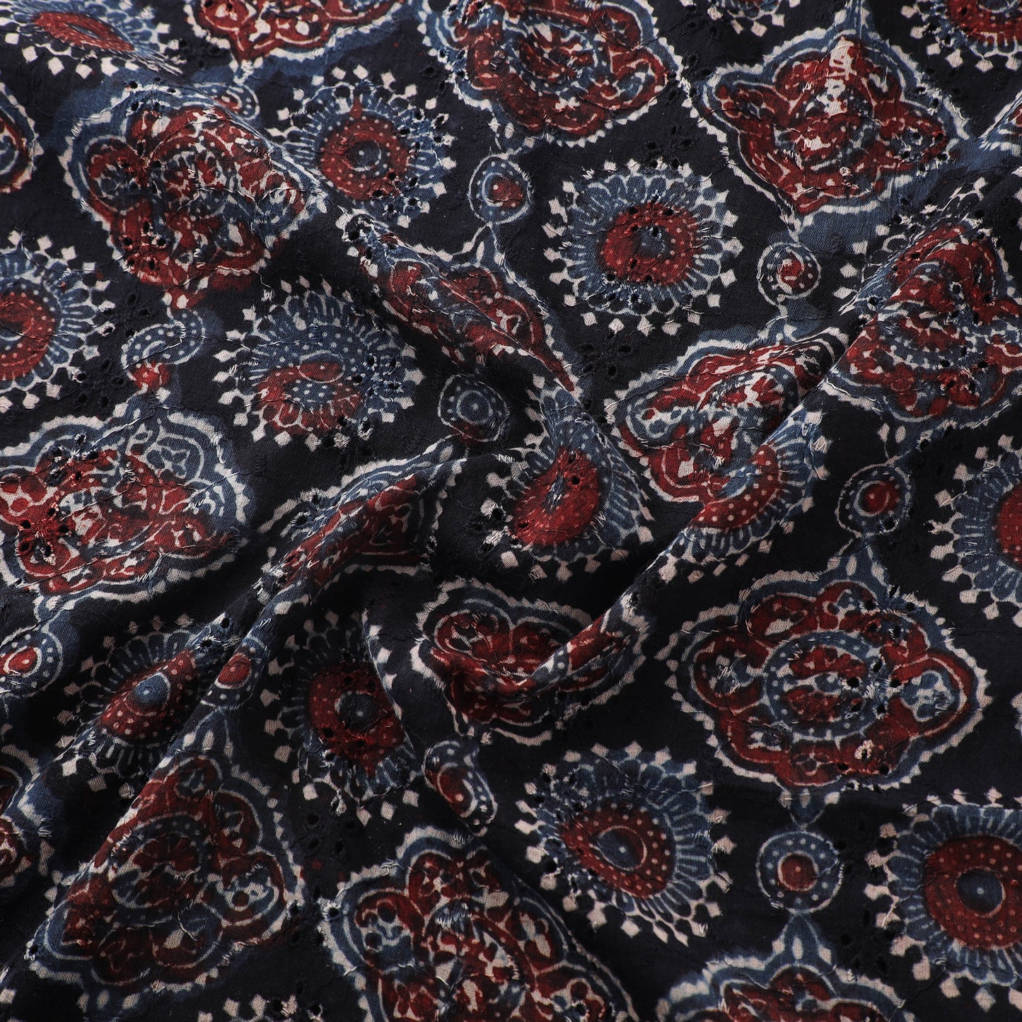 Ajrakh Hand Block Print Natural Dyed Cotton Hakoba Fabric 103