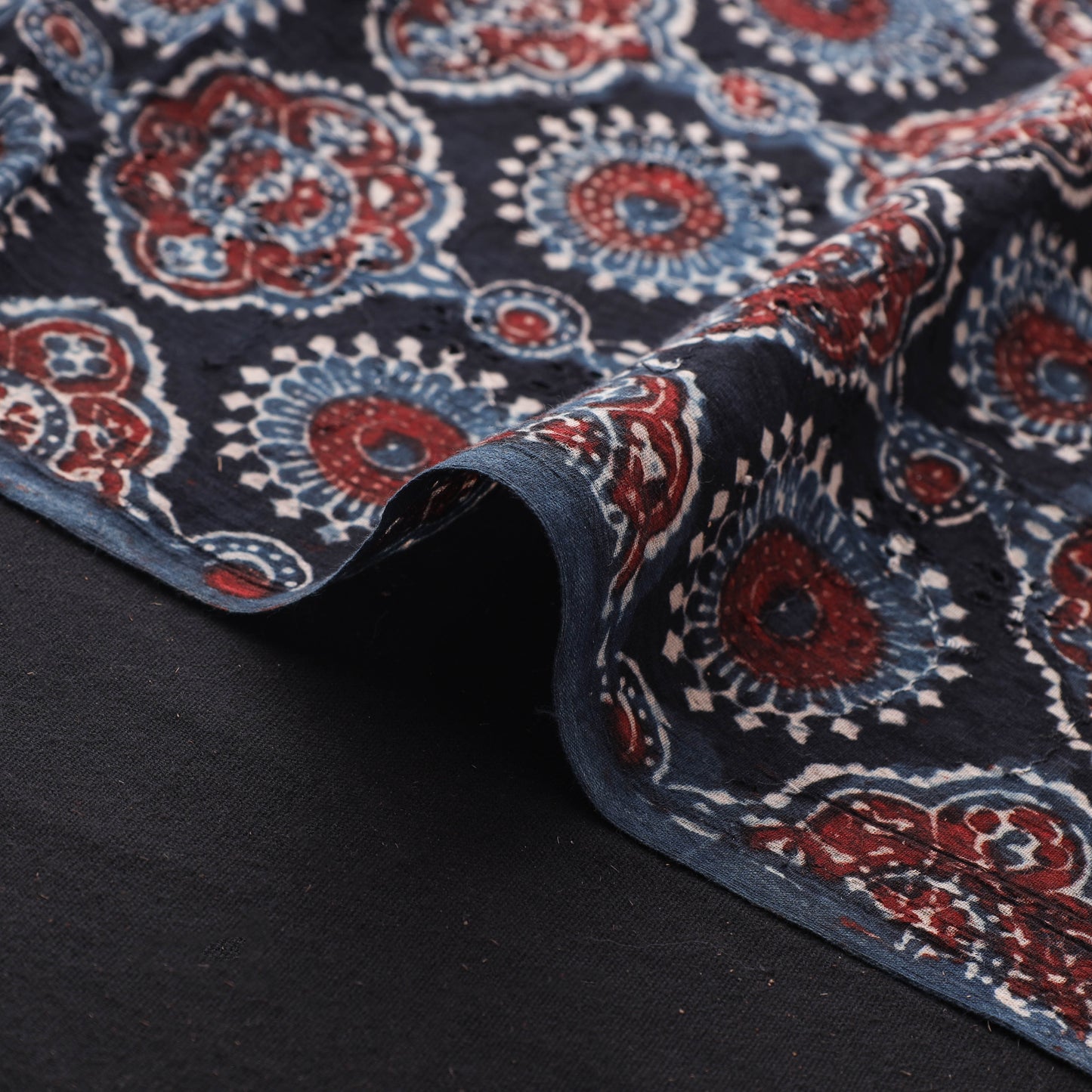 Ajrakh Hand Block Print Natural Dyed Cotton Hakoba Fabric 103