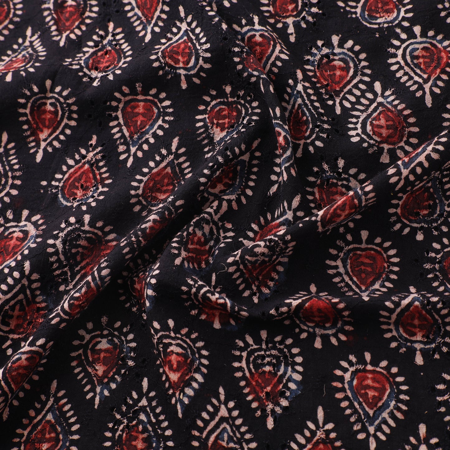 Ajrakh Hand Block Print Natural Dyed Cotton Hakoba Fabric 104
