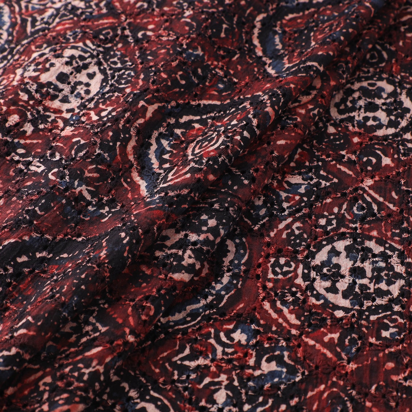 Ajrakh Hand Block Print Natural Dyed Cotton Hakoba Fabric 105