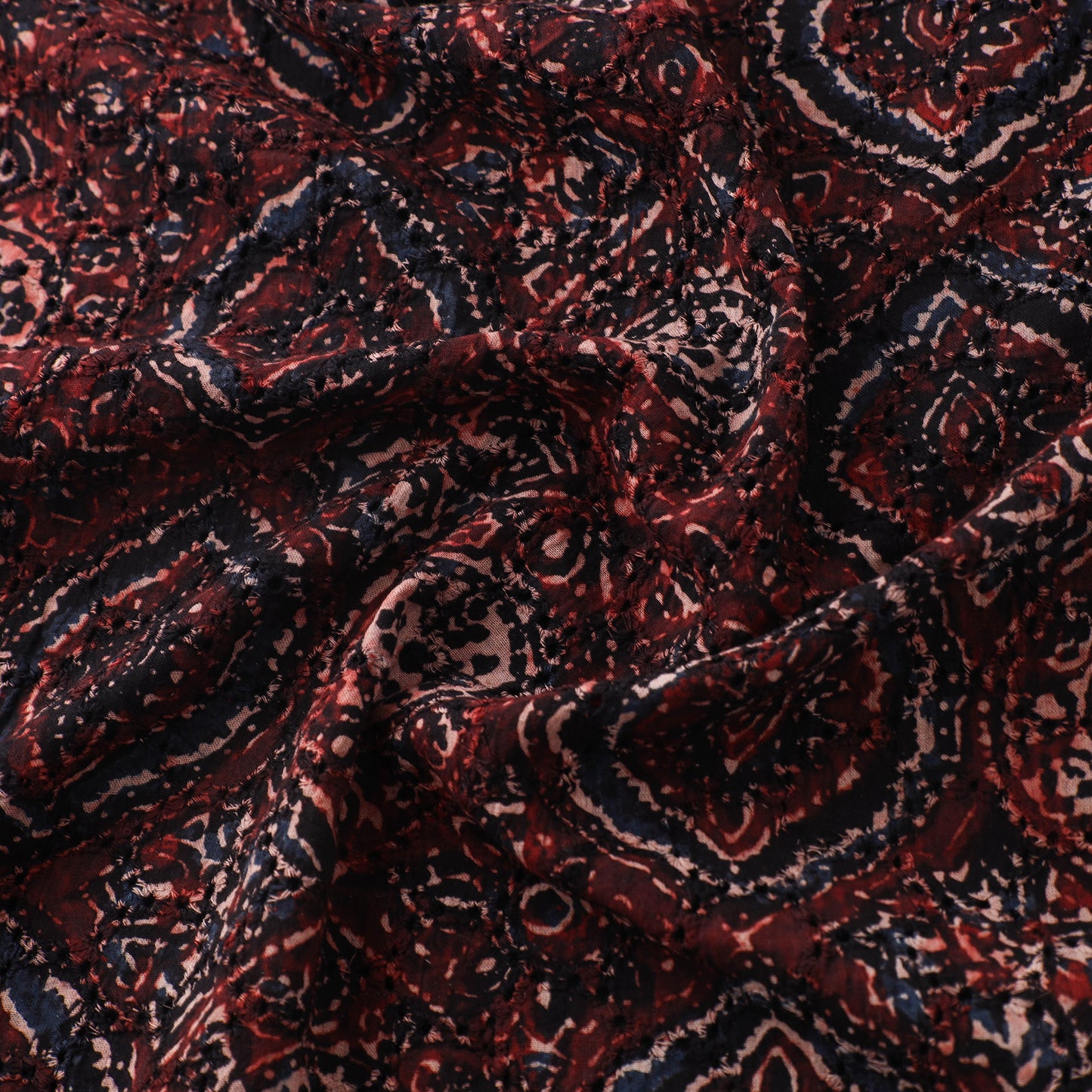 Ajrakh Hand Block Print Natural Dyed Cotton Hakoba Fabric 105