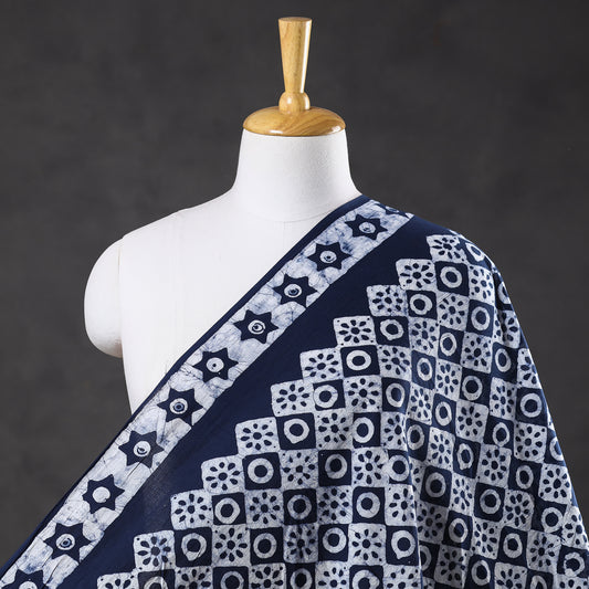 Blue - Hand Batik Printed Pure Cotton Fabric