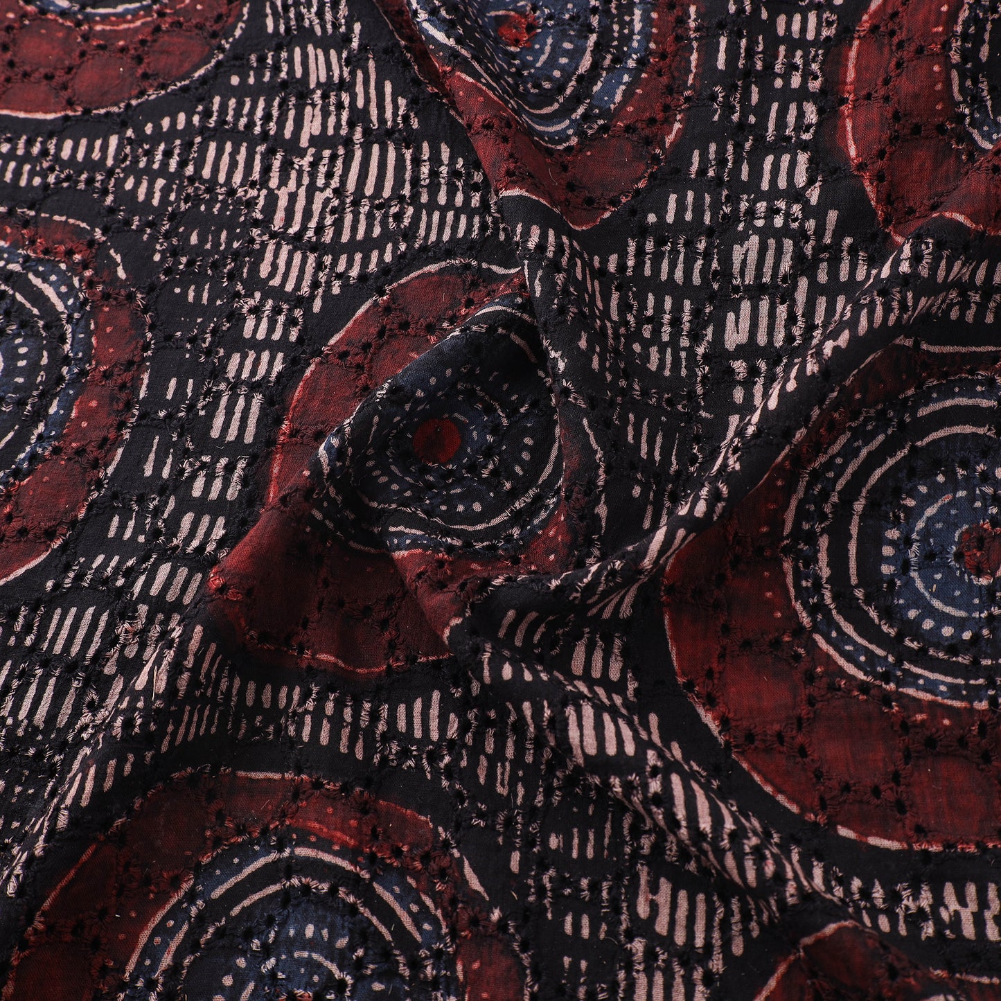 Ajrakh Hand Block Print Natural Dyed Cotton Hakoba Fabric 106