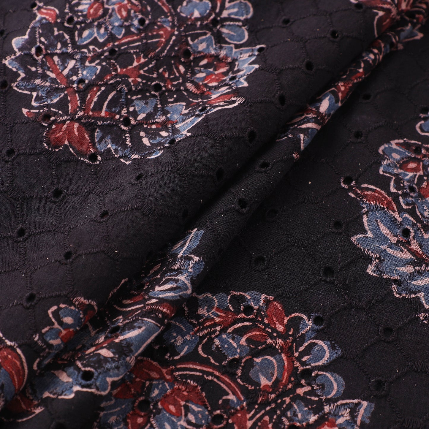 Ajrakh Hand Block Print Natural Dyed Cotton Hakoba Fabric 108