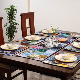 Multicolor - handcrafted cotton fusion table runner set