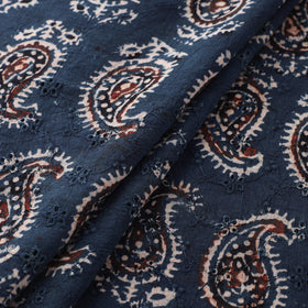 Ajrakh Hand Block Print Natural Dyed Cotton Hakoba Fabric 110