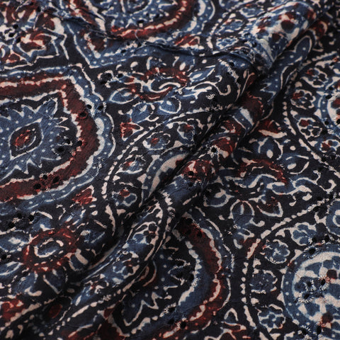 Ajrakh Hand Block Print Natural Dyed Cotton Hakoba Fabric 111
