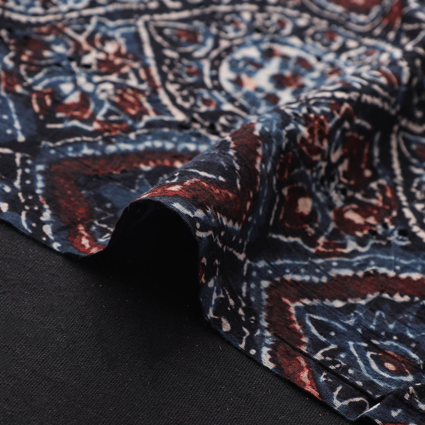 Ajrakh Hand Block Print Natural Dyed Cotton Hakoba Fabric 111
