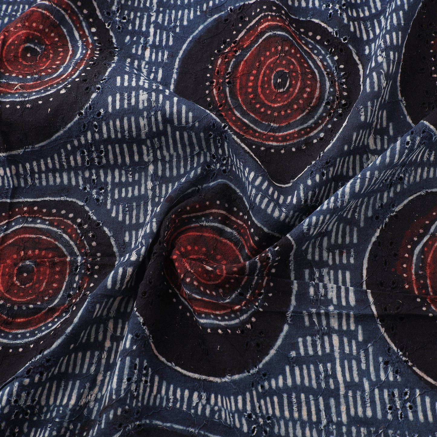 Ajrakh Hand Block Print Natural Dyed Cotton Hakoba Fabric 112