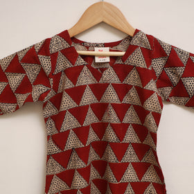 Girls Bagru Block Print Pure Cotton Kurta Set (2-6 Years) 10