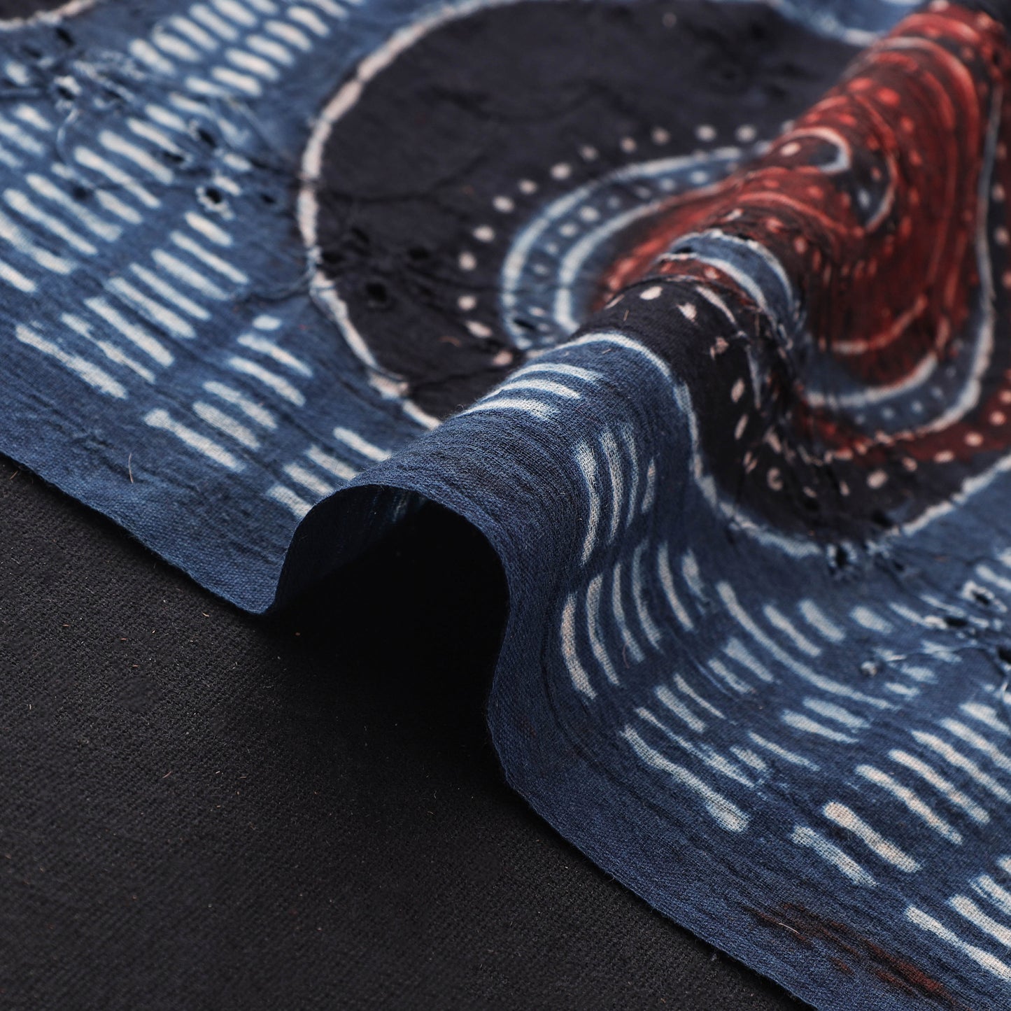 Ajrakh Hand Block Print Natural Dyed Cotton Hakoba Fabric 112