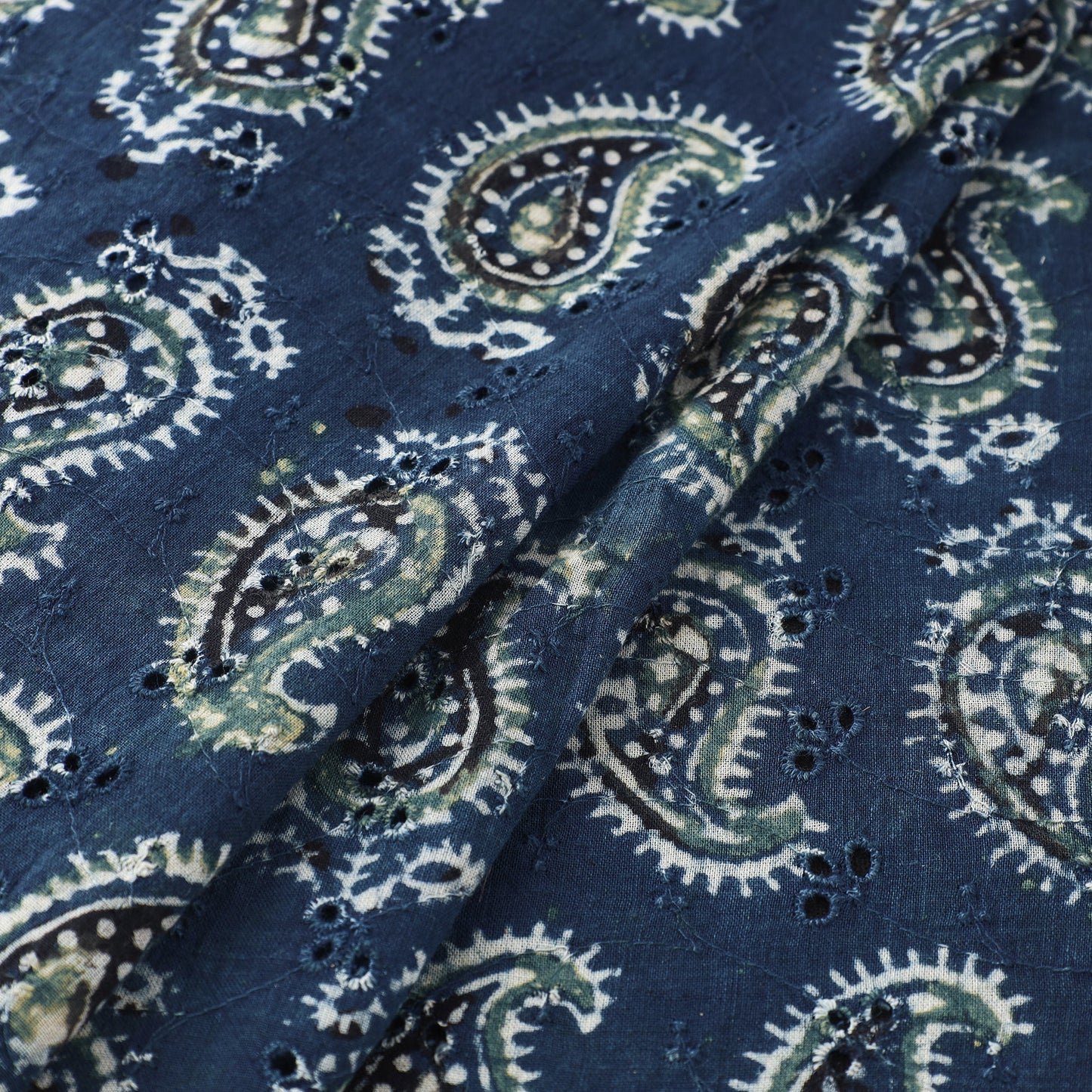 Ajrakh Hand Block Print Natural Dyed Cotton Hakoba Fabric 113