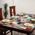 Multicolor - handcrafted cotton fusion table runner set