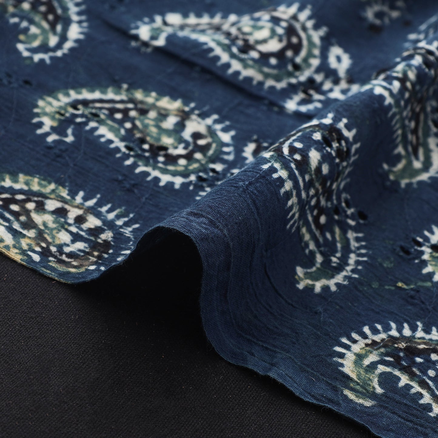 Ajrakh Hand Block Print Natural Dyed Cotton Hakoba Fabric 113