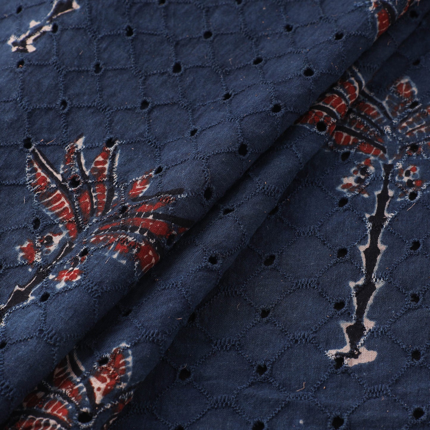 Ajrakh Hand Block Print Natural Dyed Cotton Hakoba Fabric 114