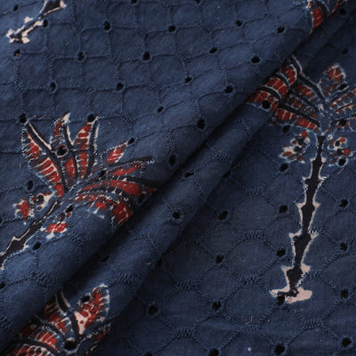 Ajrakh Hand Block Print Natural Dyed Cotton Hakoba Fabric 114