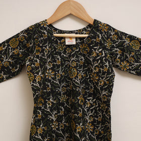 Girls Bagru Block Print Pure Cotton Kurta Set (2-6 Years) 12