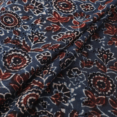 Ajrakh Hand Block Print Natural Dyed Cotton Hakoba Fabric 116