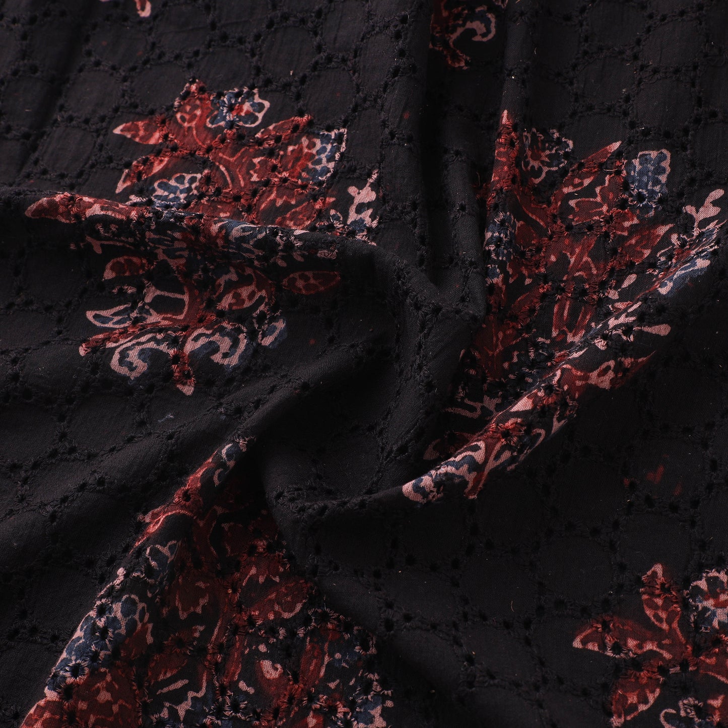 Ajrakh Hand Block Print Natural Dyed Cotton Hakoba Fabric 117
