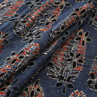 Ajrakh Hand Block Print Natural Dyed Cotton Hakoba Fabric 118