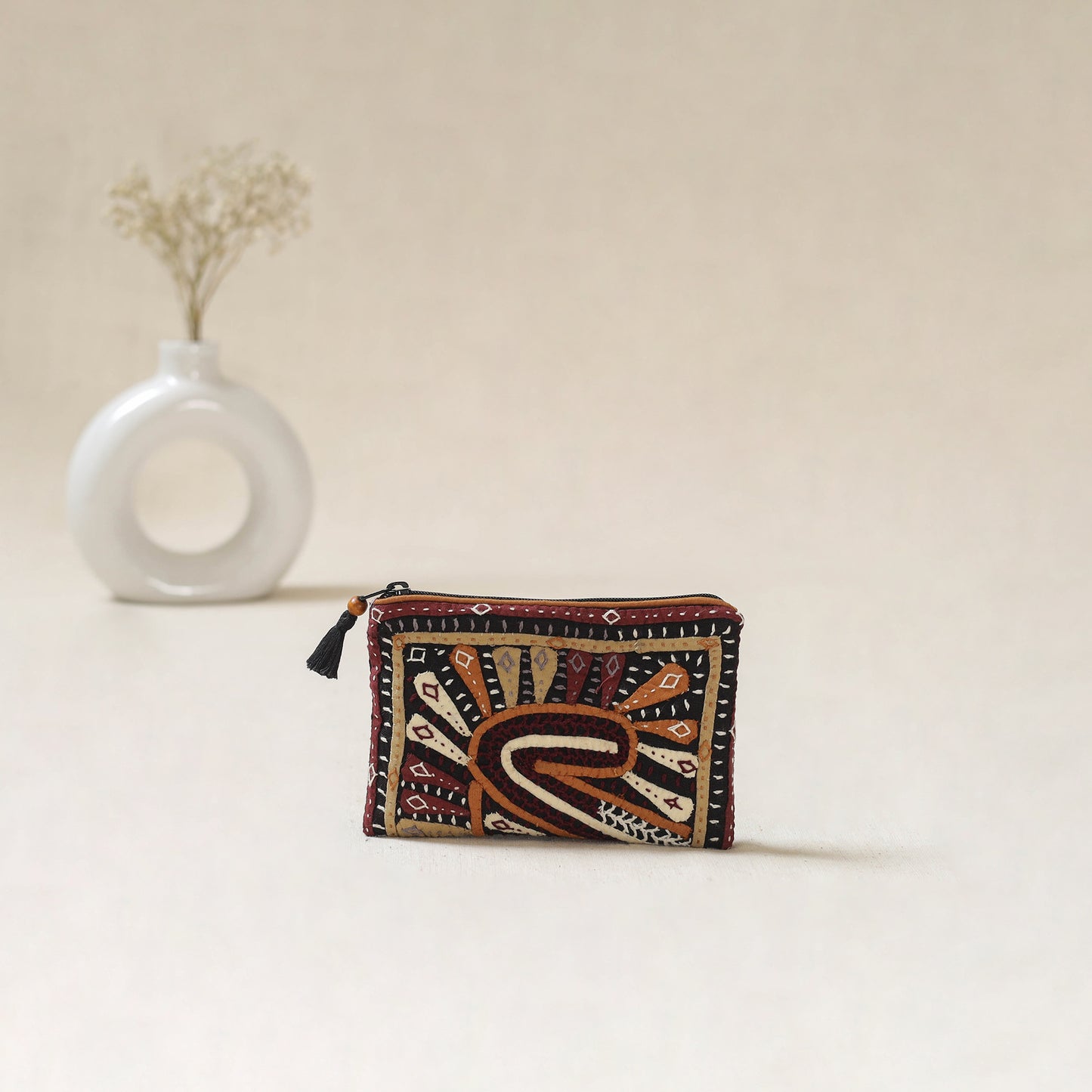 Kutch Dhebariya Qatab Hand Embroidered Coin Pouch 79