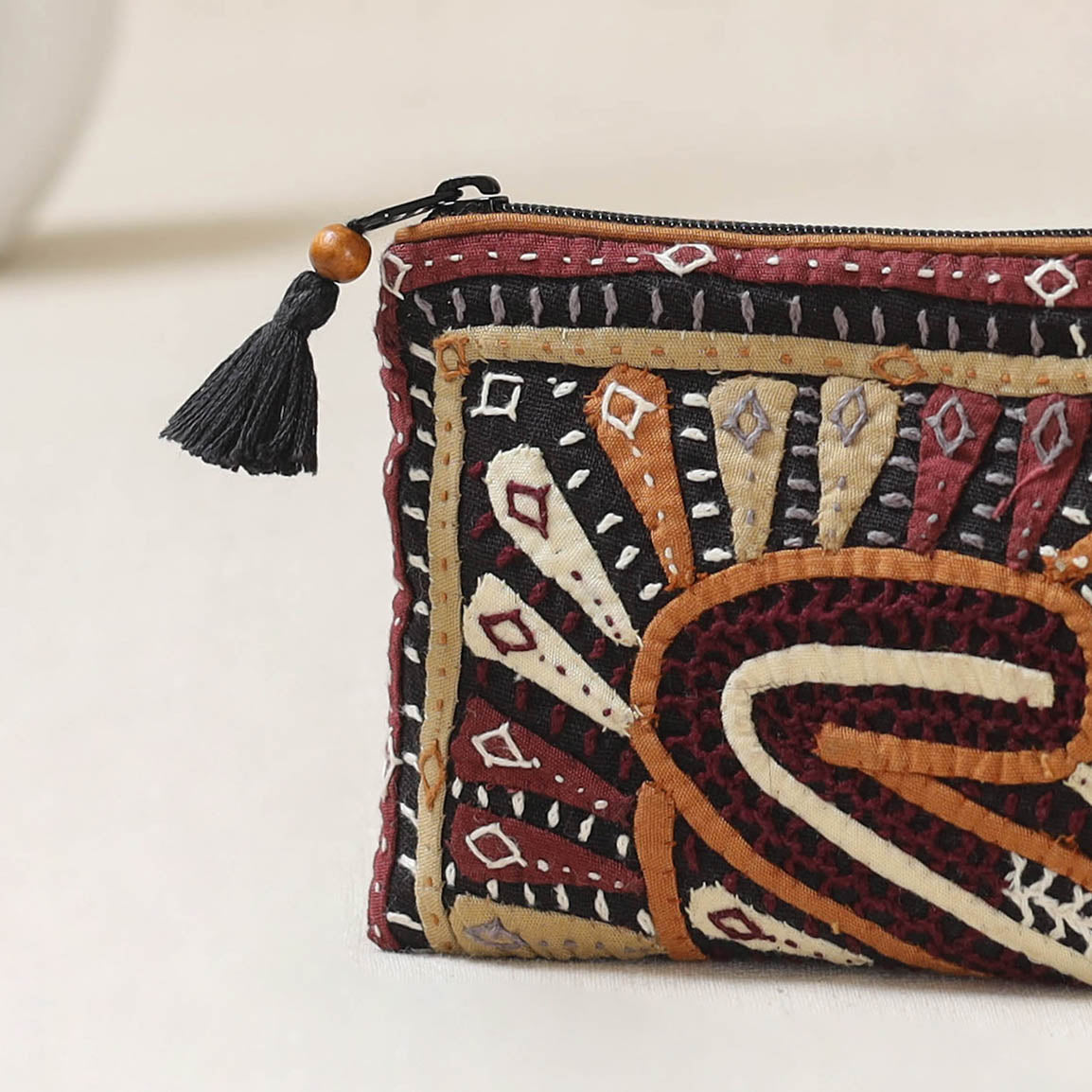 Kutch Dhebariya Qatab Hand Embroidered Coin Pouch 79