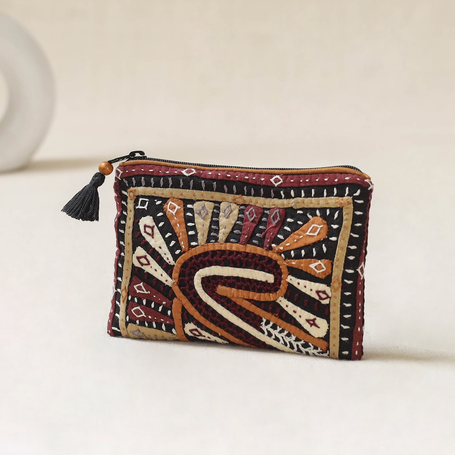 Kutch Dhebariya Qatab Hand Embroidered Coin Pouch 79