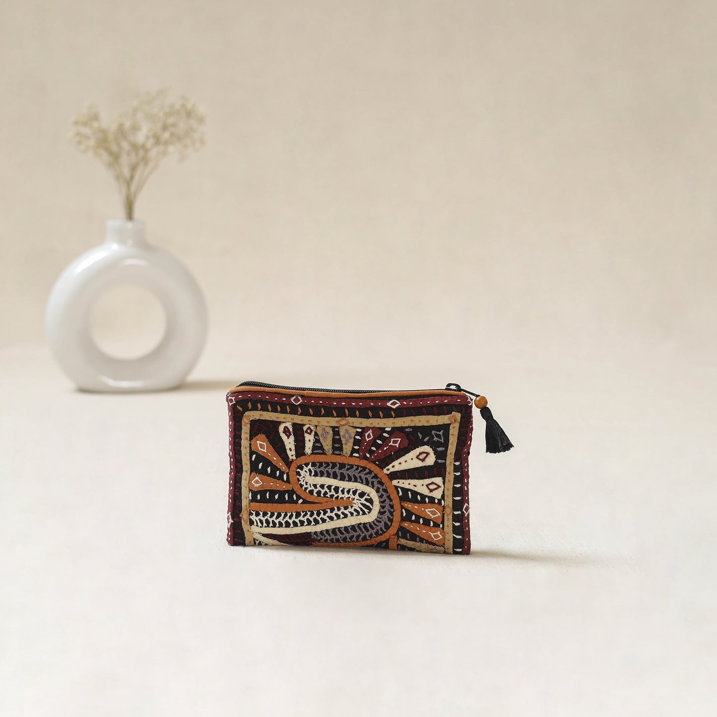 Kutch Dhebariya Qatab Hand Embroidered Coin Pouch 79
