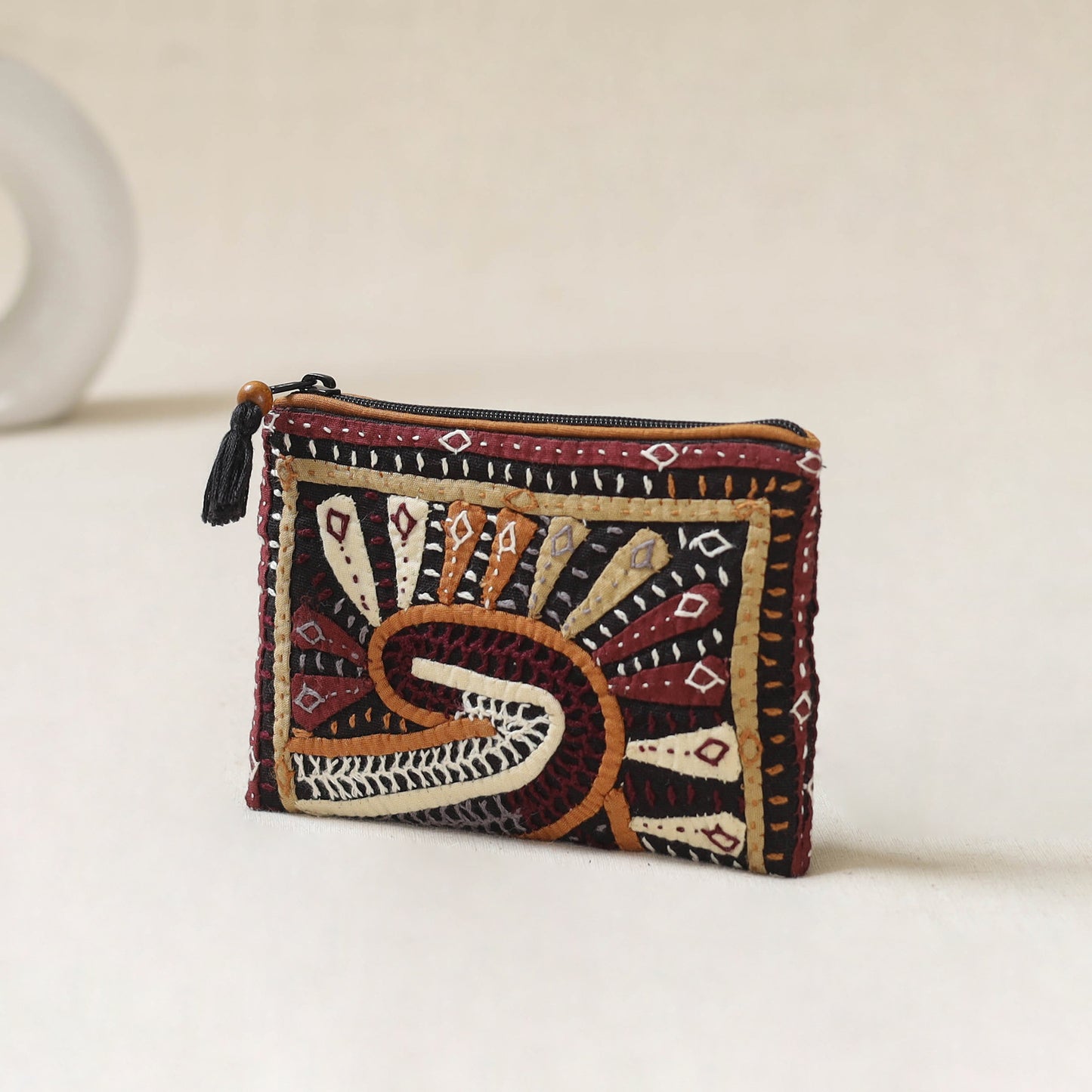 Kutch Dhebariya Qatab Hand Embroidered Coin Pouch 80