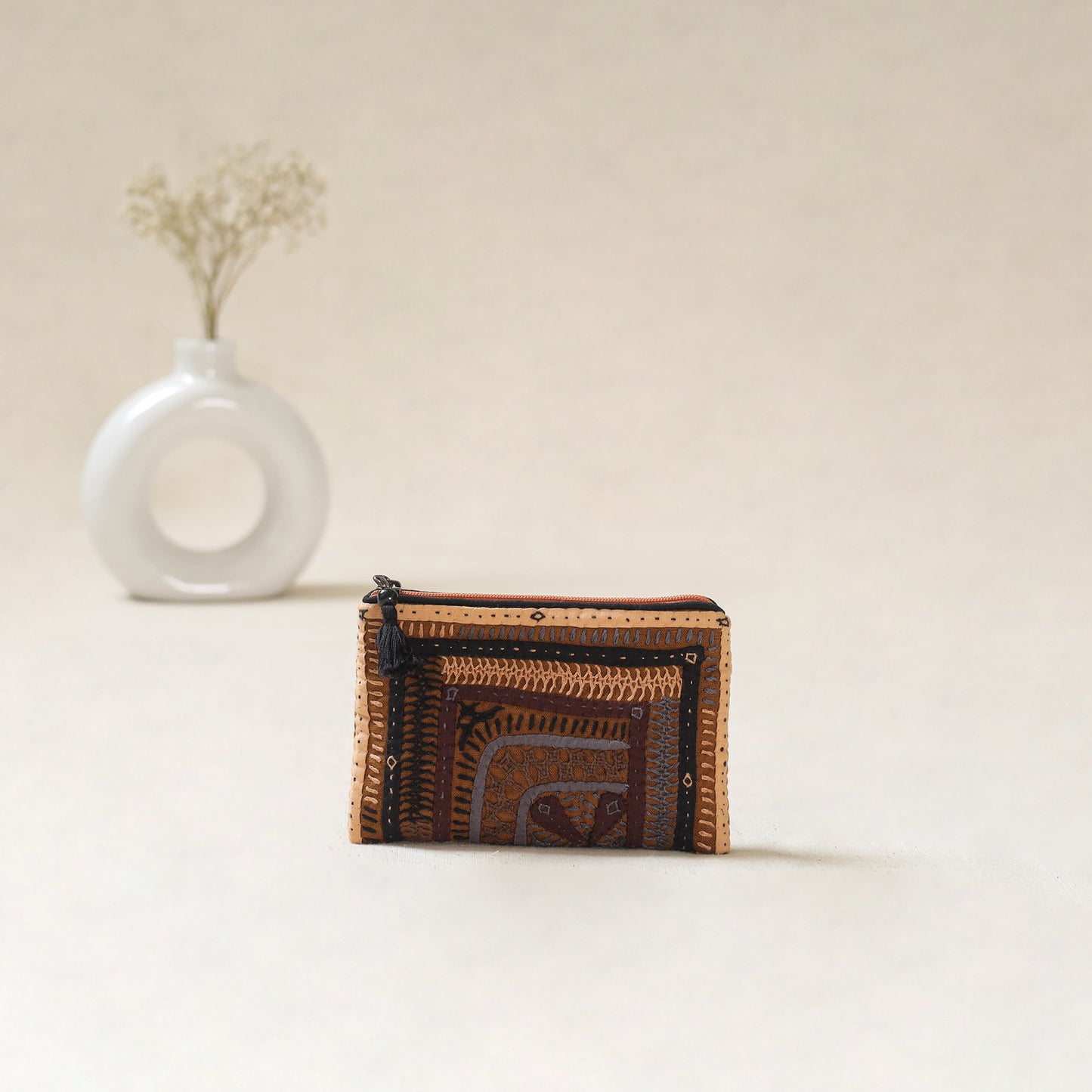 Kutch Dhebariya Qatab Hand Embroidered Coin Pouch 81