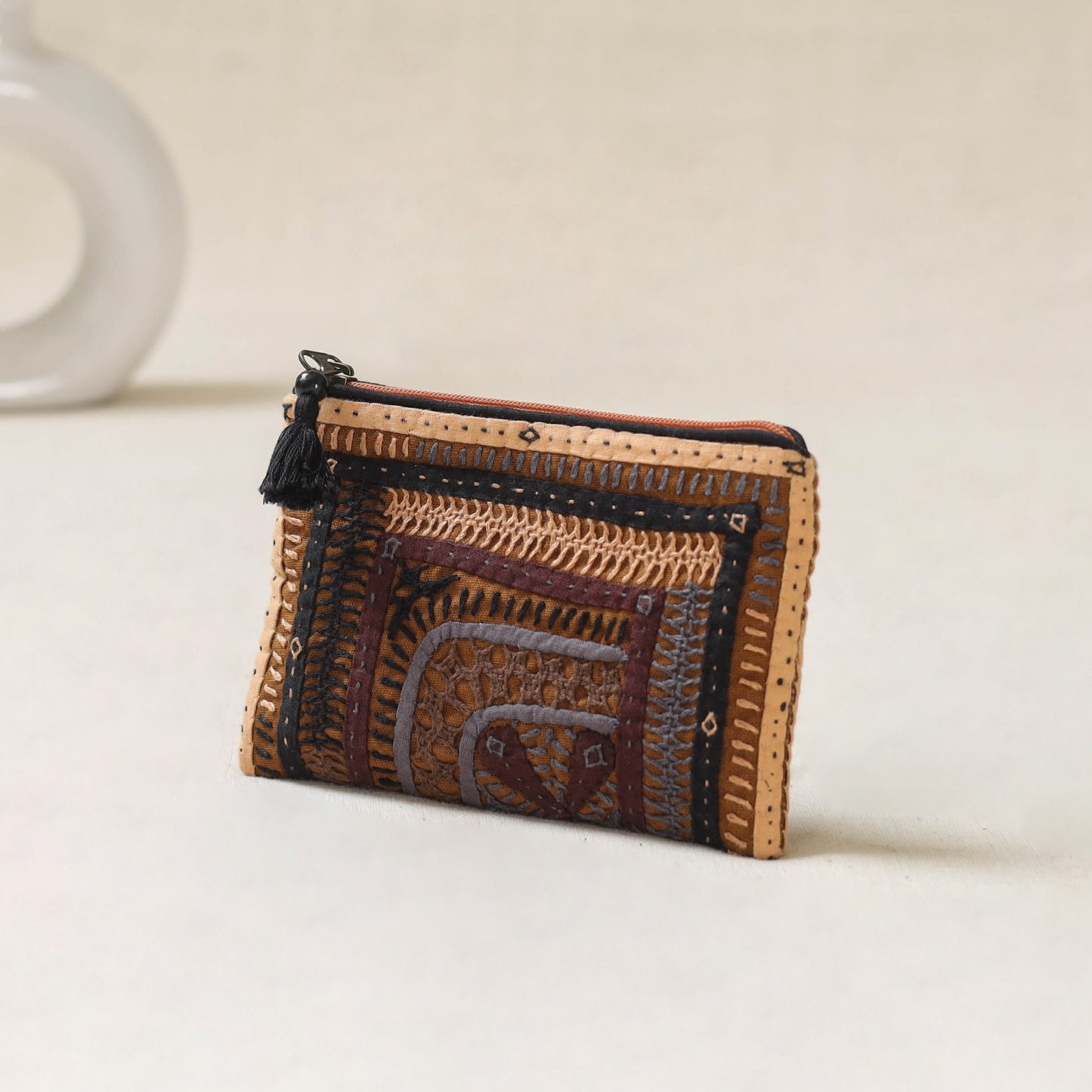 Kutch Dhebariya Qatab Hand Embroidered Coin Pouch 81