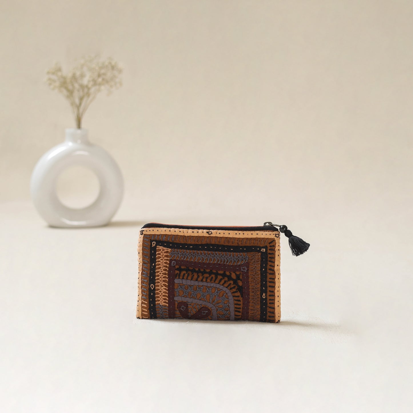 Kutch Dhebariya Qatab Hand Embroidered Coin Pouch 81