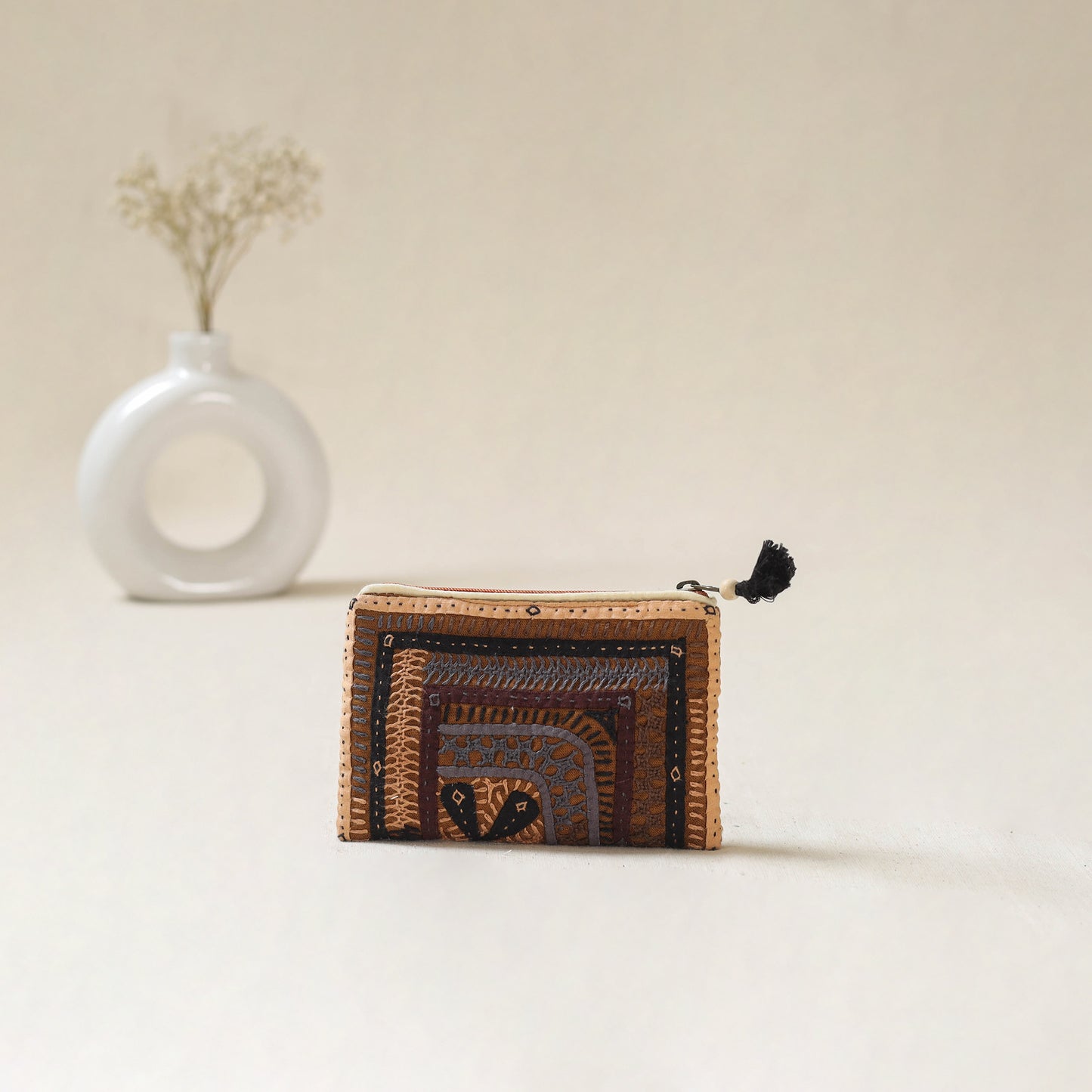 Kutch Dhebariya Qatab Hand Embroidered Coin Pouch 82