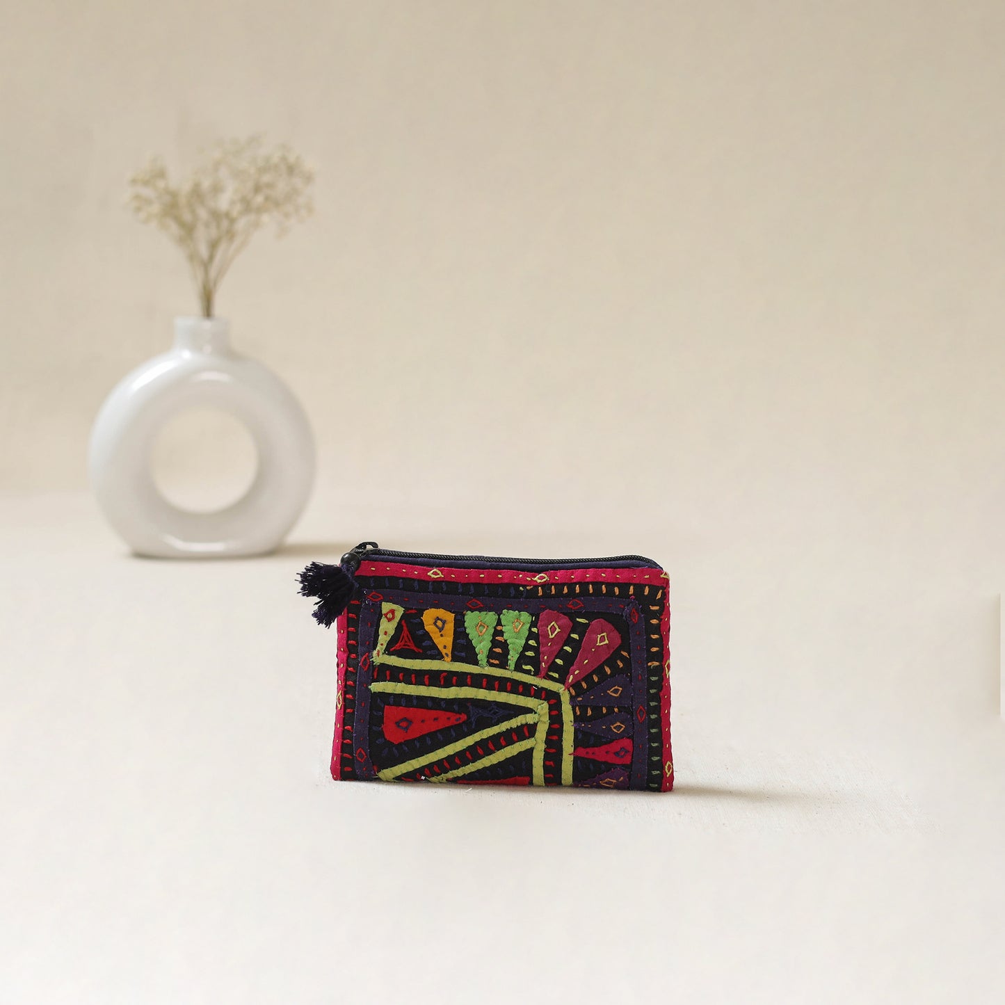 Kutch Dhebariya Qatab Hand Embroidered Coin Pouch 83