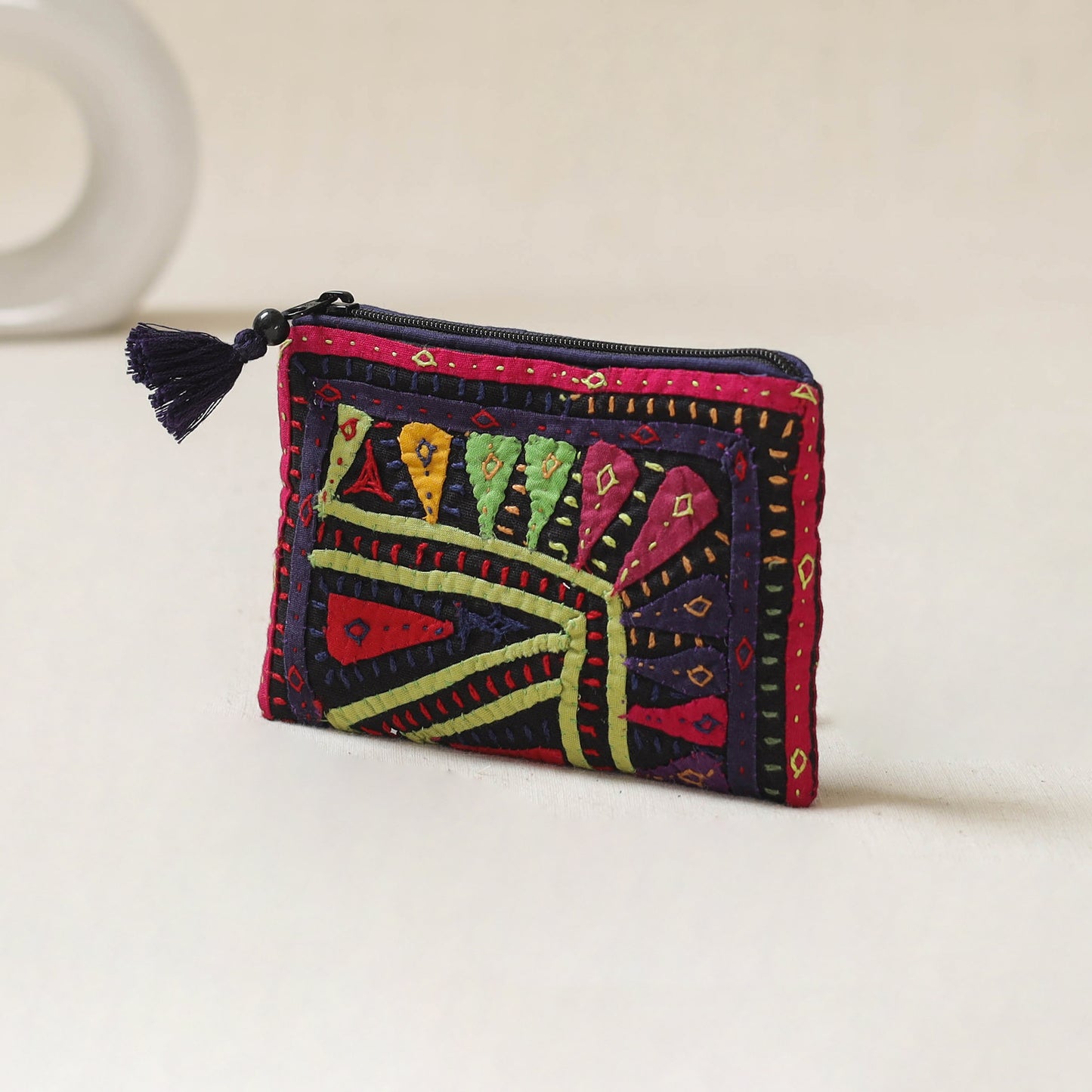Kutch Dhebariya Qatab Hand Embroidered Coin Pouch 83