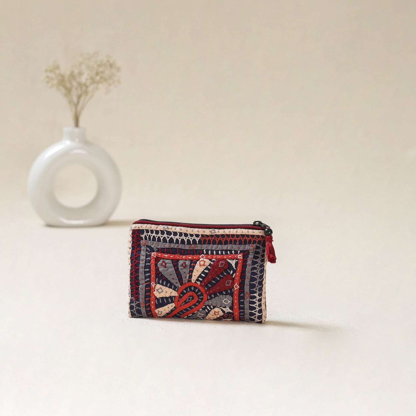 Kutch Dhebariya Qatab Hand Embroidered Coin Pouch 84