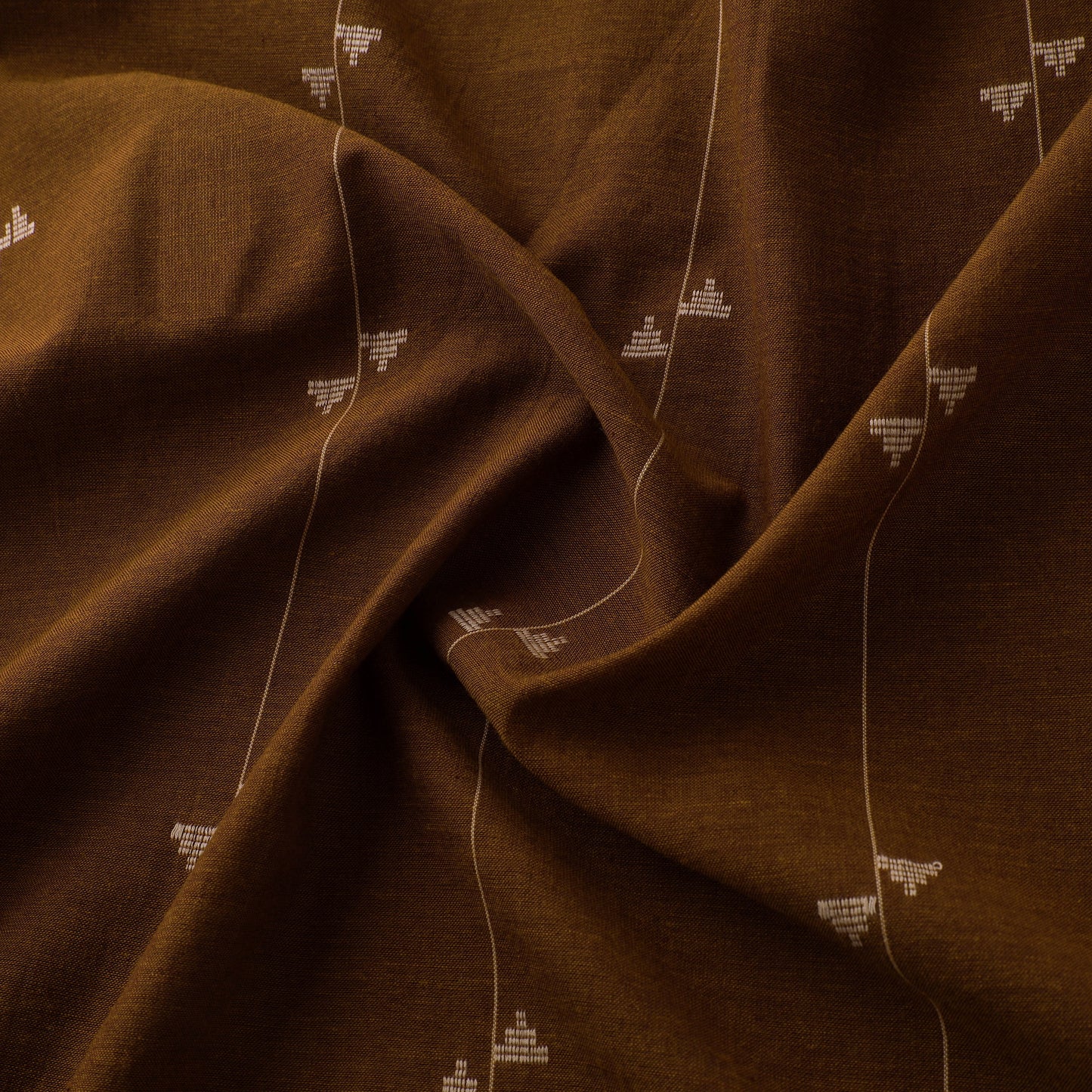 Brown - Prewashed Cotton Jacquard Fabric 46