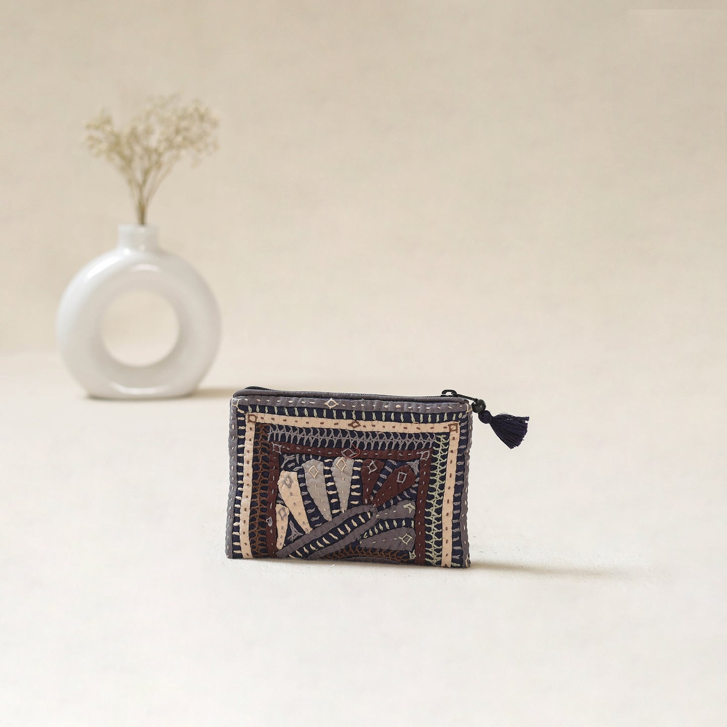 Kutch Dhebariya Qatab Hand Embroidered Coin Pouch 85
