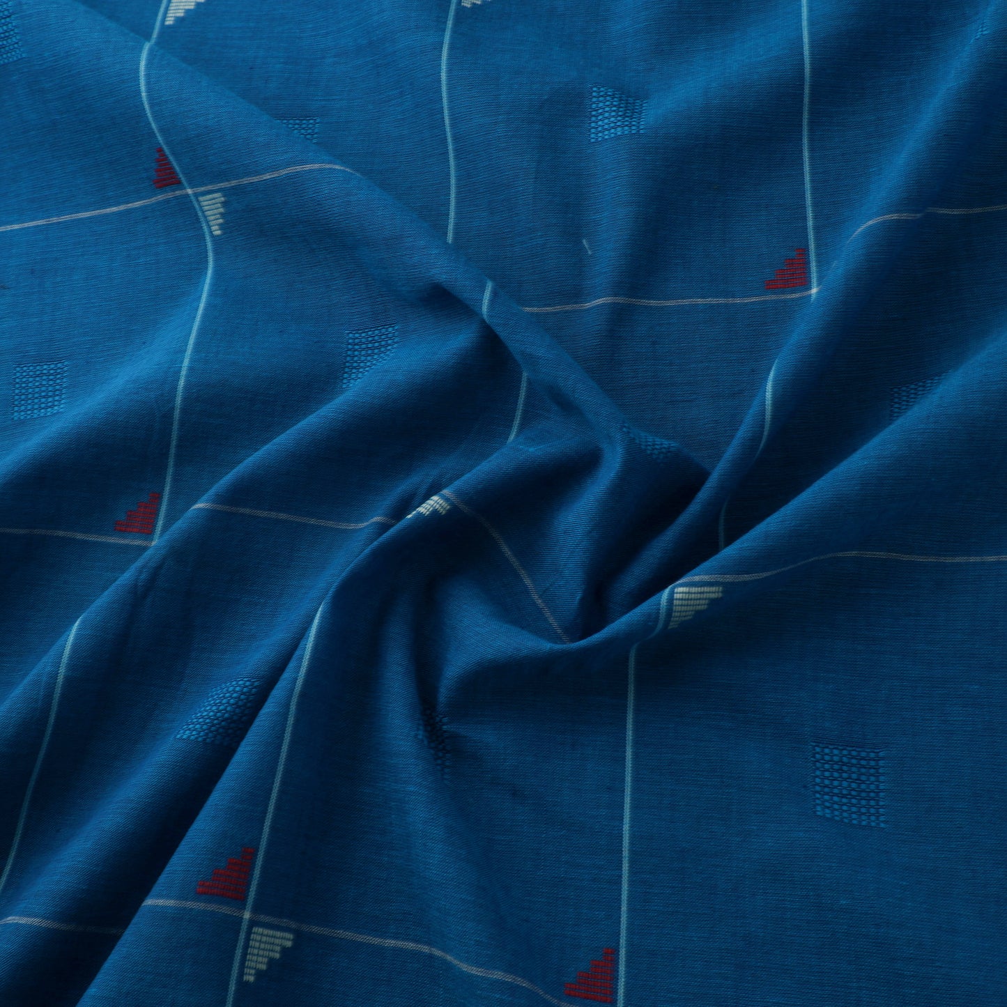 Blue - Prewashed Cotton Jacquard Fabric 39