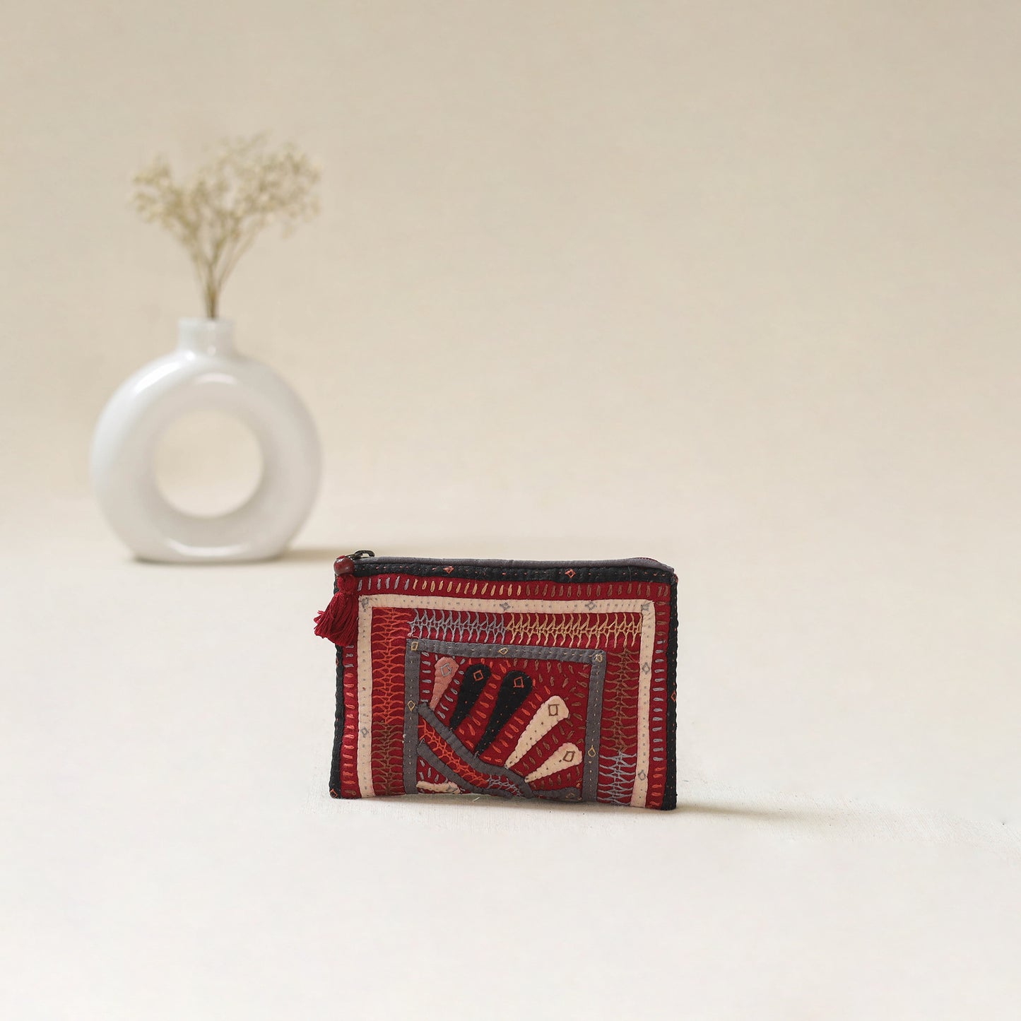 Kutch Dhebariya Qatab Hand Embroidered Coin Pouch 87