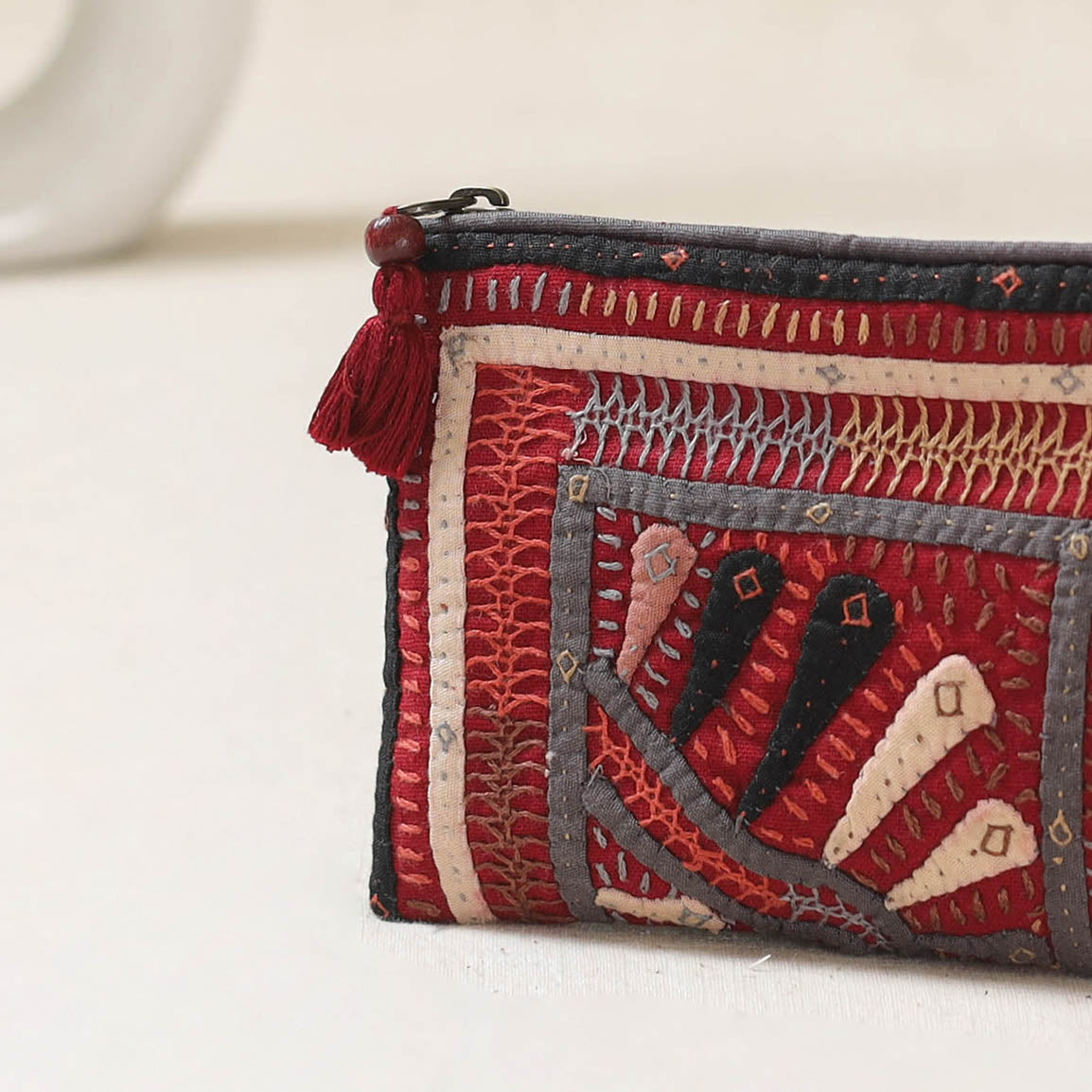 Kutch Dhebariya Qatab Hand Embroidered Coin Pouch 87