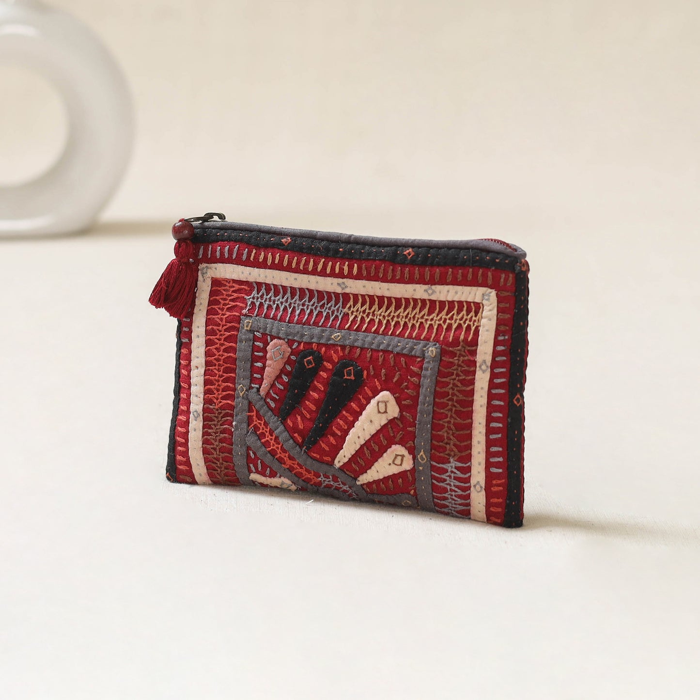 Kutch Dhebariya Qatab Hand Embroidered Coin Pouch 87