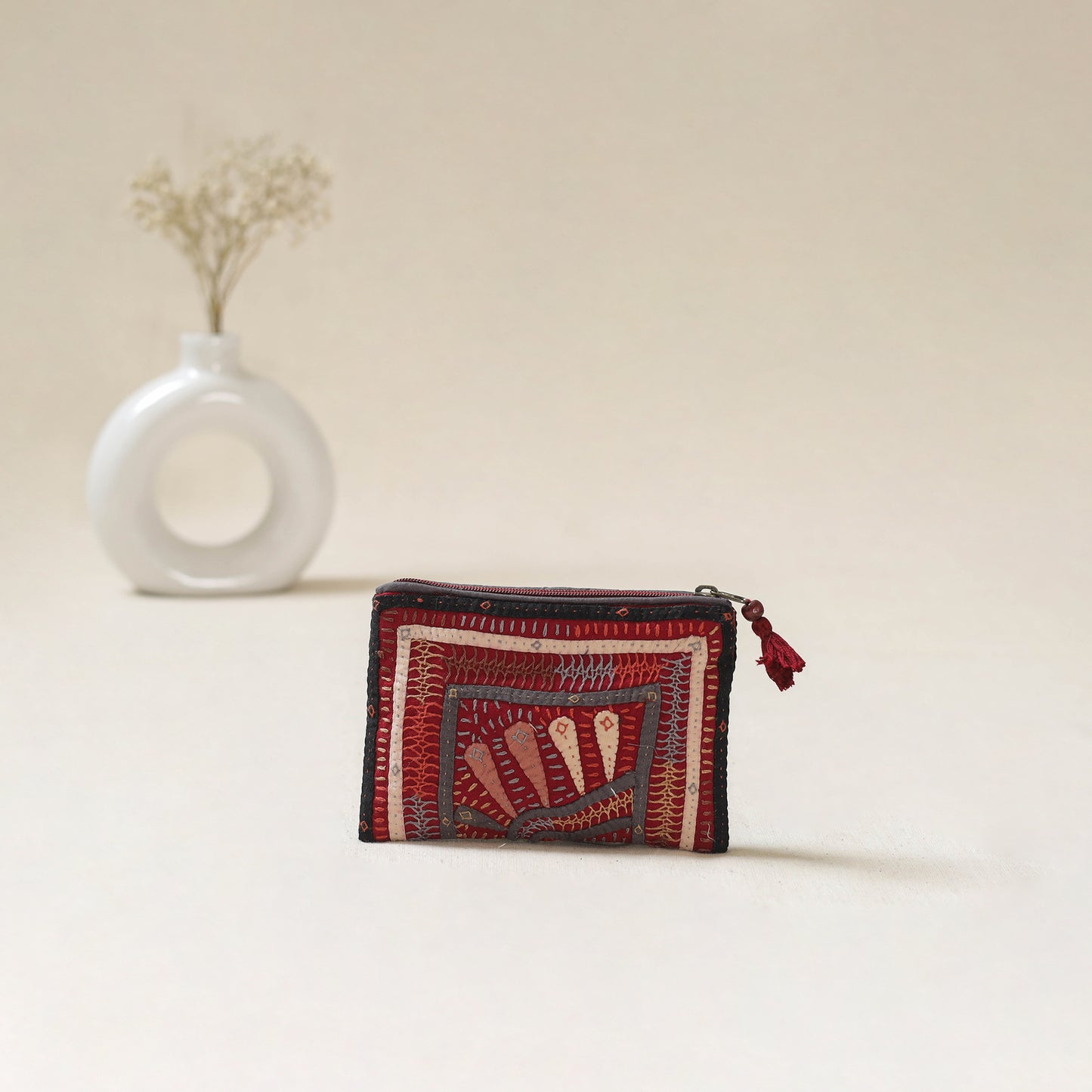 Kutch Dhebariya Qatab Hand Embroidered Coin Pouch 87