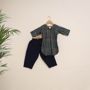 Girls Akola Block Print Pure Cotton Kurta Set (2-6 Years) 20