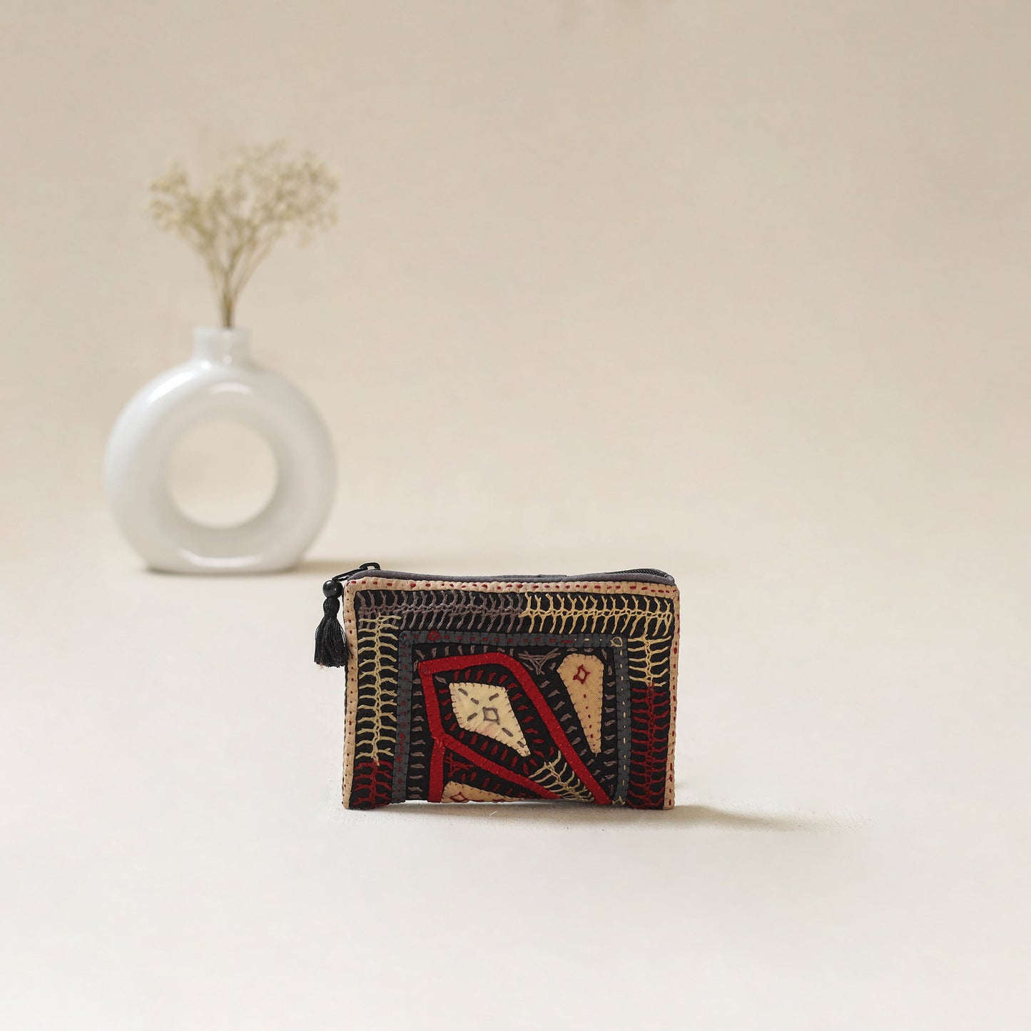 Kutch Dhebariya Qatab Hand Embroidered Coin Pouch 88
