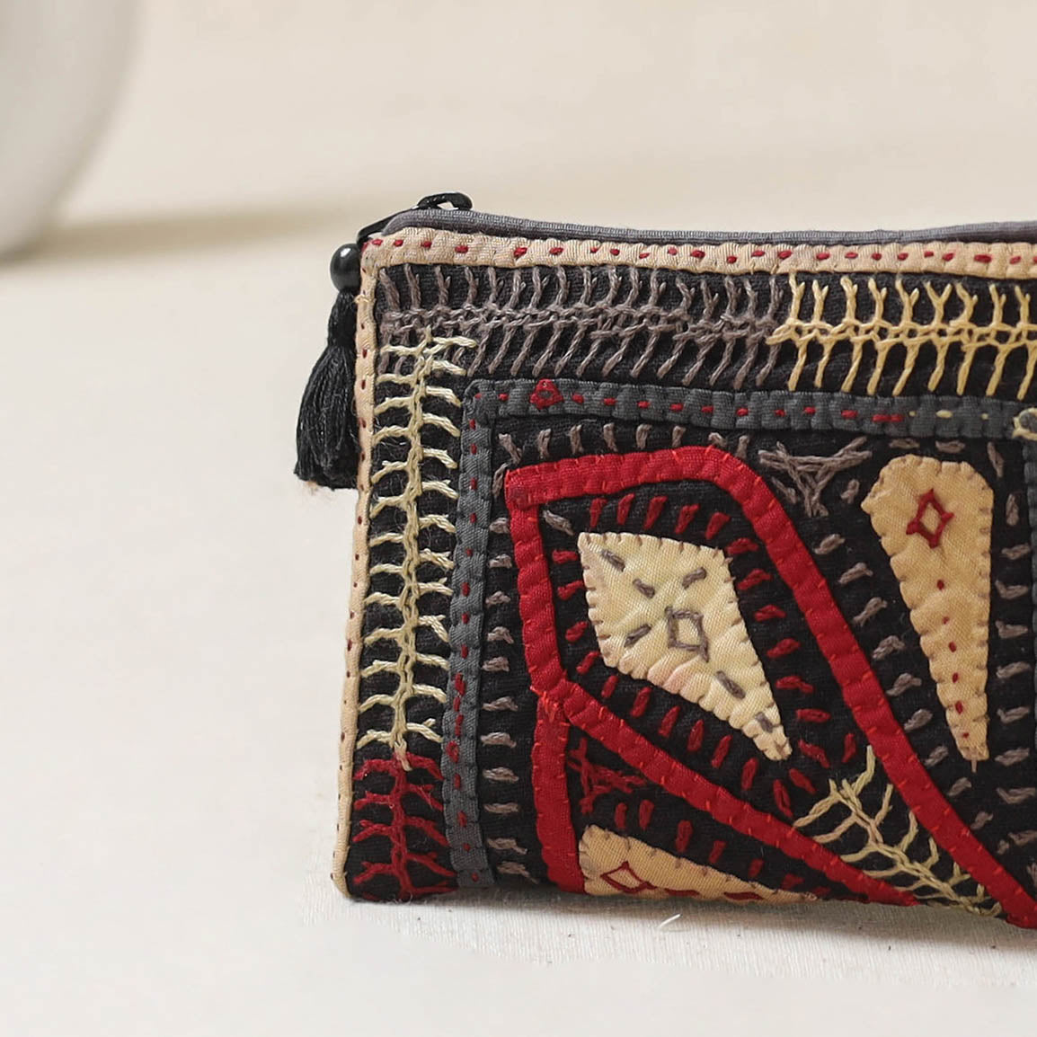 Kutch Dhebariya Qatab Hand Embroidered Coin Pouch 88