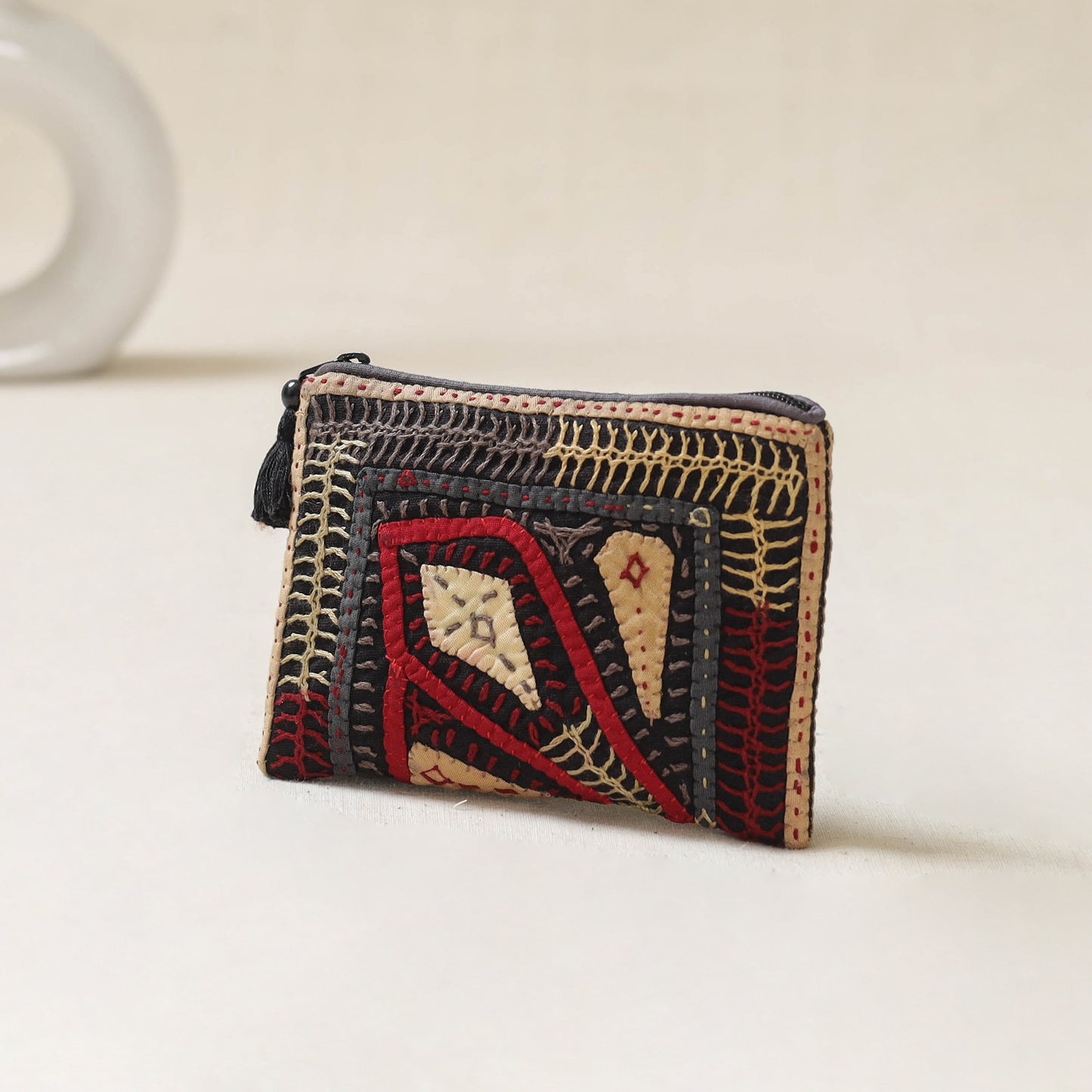 Kutch Dhebariya Qatab Hand Embroidered Coin Pouch 88