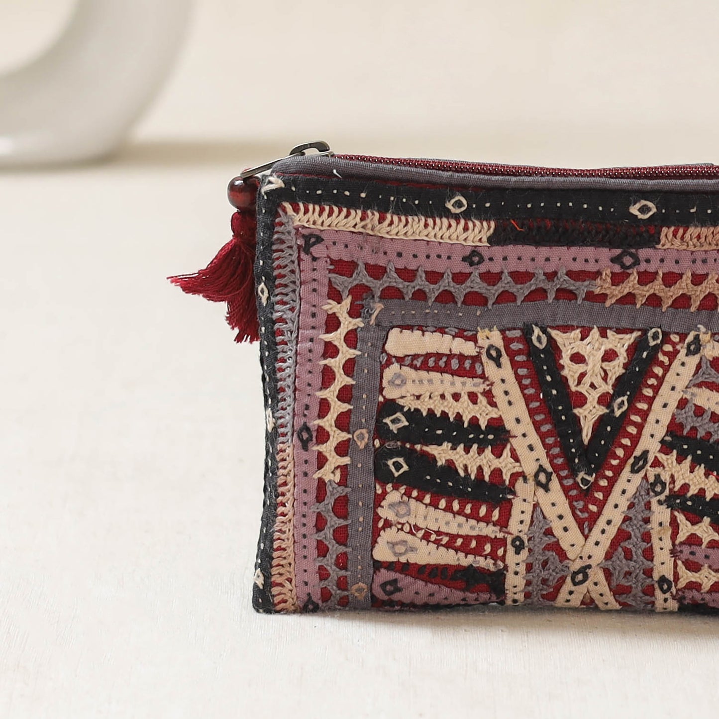 Kutch Dhebariya Qatab Hand Embroidered Coin Pouch 90