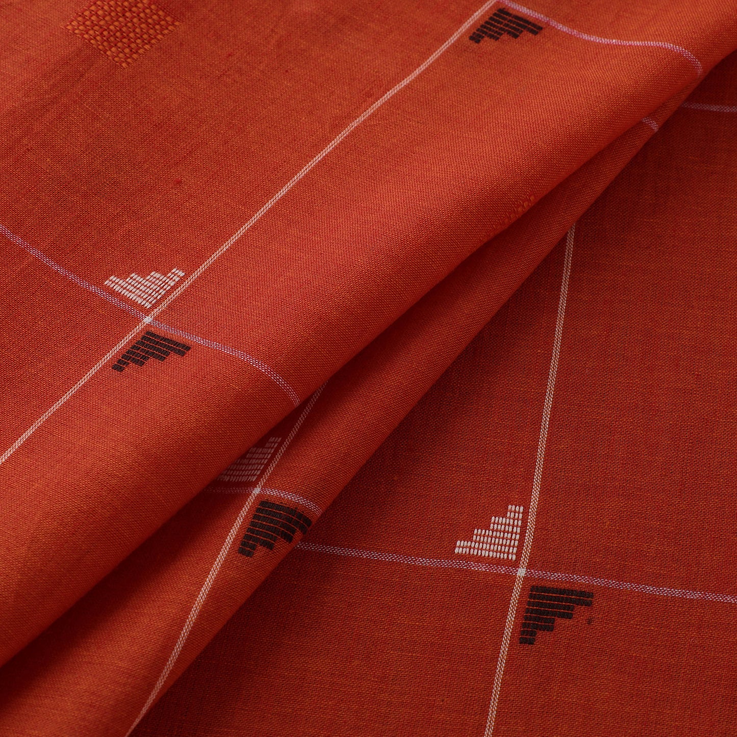 Orange - Prewashed Cotton Jacquard Fabric 54